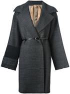 No21 Sleeve Detail Mid-length Coat, Women's, Size: 40, Grey, Cotton/acrylic/polyamide/virgin Wool