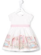 Monnalisa - Printed Flared Dress - Kids - Cotton - 18 Mth, White
