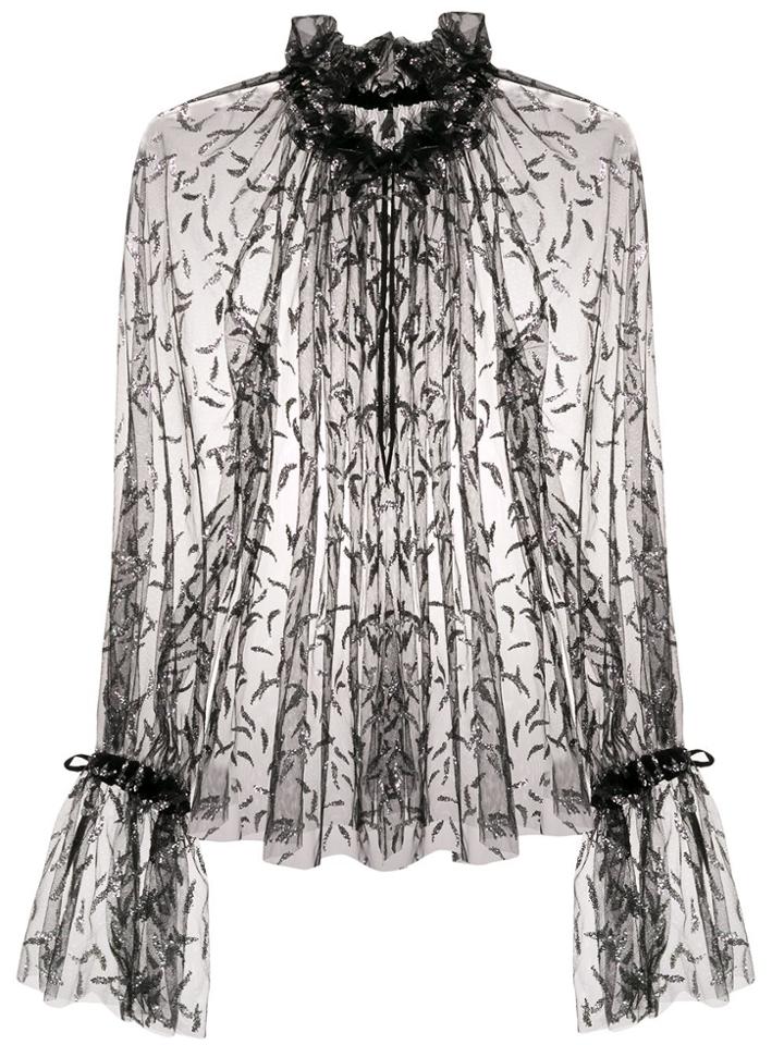 Redemption Sheer Patterned Shirt - Black