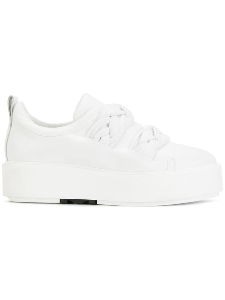 Morobé Braided Strap Platform Sneakers - White