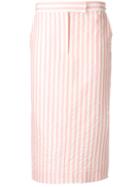 Thom Browne Wide Bar-stripe Sack Skirt - Pink