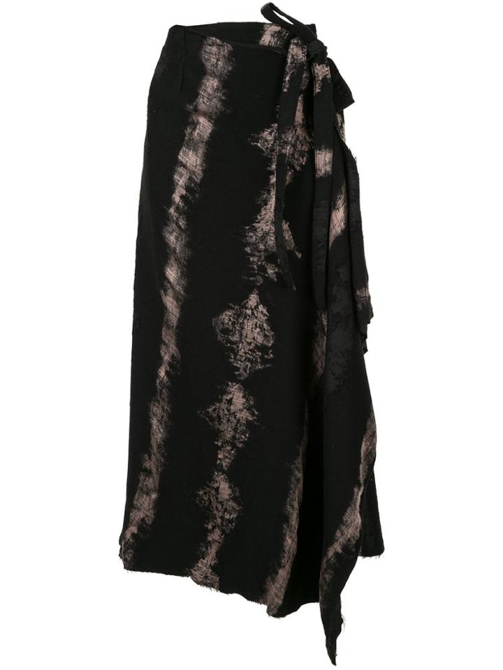 Masnada Asymmetric Tie-dye Skirt - Black