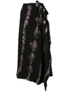Masnada Asymmetric Tie-dye Skirt - Black