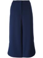Armani Collezioni Cropped Palazzo Pants, Women's, Size: 44, Blue, Polyester