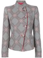 Giorgio Armani - Fitted Military Style Jacket - Women - Silk/virgin Wool - 46, Grey, Silk/virgin Wool
