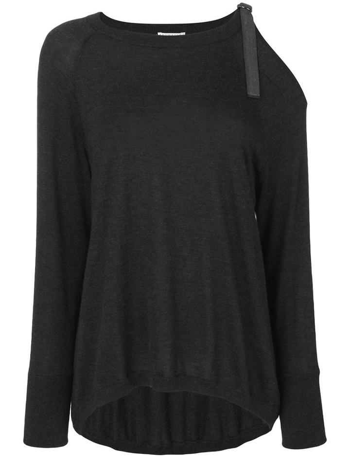 Brunello Cucinelli - Cashmere Knitted Sweater - Women - Silk/cashmere/brass - L, Grey, Silk/cashmere/brass