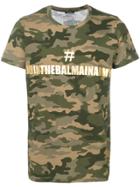 Balmain Camouflage Print Logo T-shirt - Green