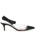 Gianvito Rossi Clear Sling Back Pumps - Black