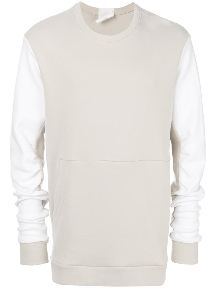 Lost & Found Rooms Kangaroo Pocket Bicolour Sweatshirt - Nude &