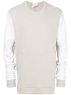 Lost & Found Rooms Kangaroo Pocket Bicolour Sweatshirt - Nude &