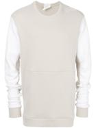 Lost & Found Rooms Kangaroo Pocket Bicolour Sweatshirt - Nude &