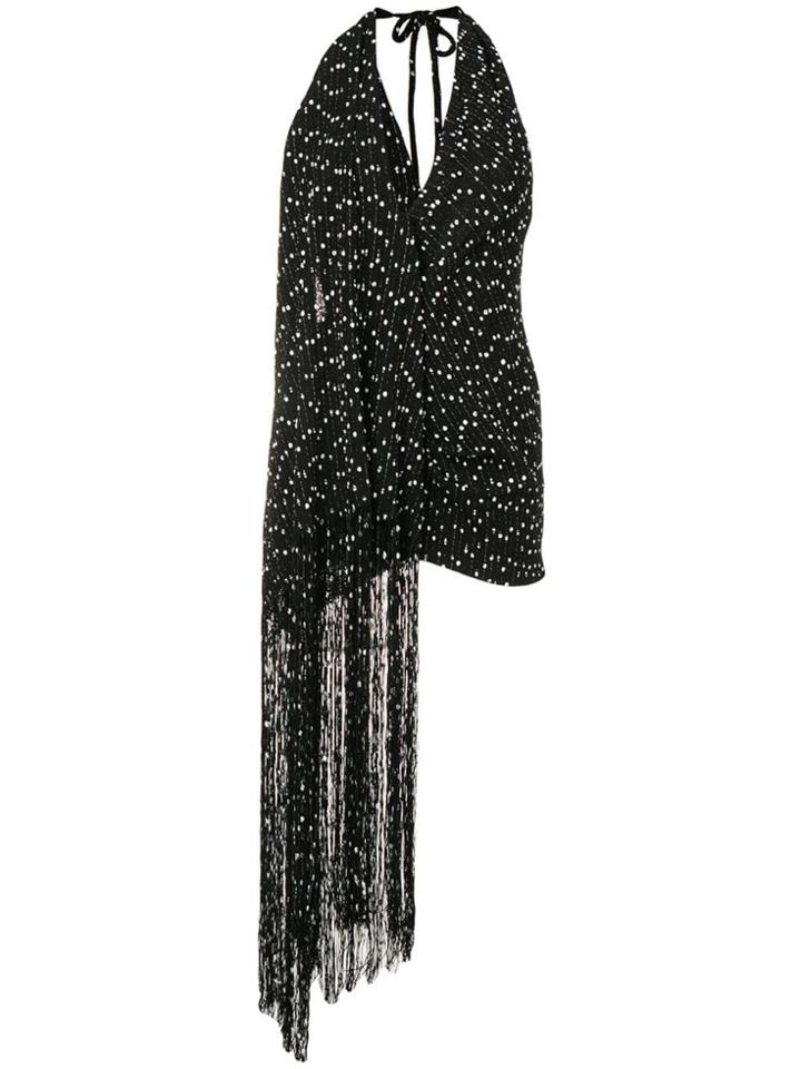 Jacquemus Woven Fringed Halter-neck Dress - Black