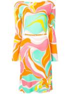 Emilio Pucci Rivera Print Belted Dress - Orange