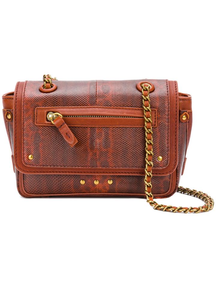 Jérôme Dreyfuss Benji Snakeskin Bag - Yellow & Orange
