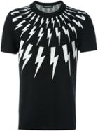 Neil Barrett Lightning Bolt T-shirt, Men's, Size: Small, Black, Nylon/viscose