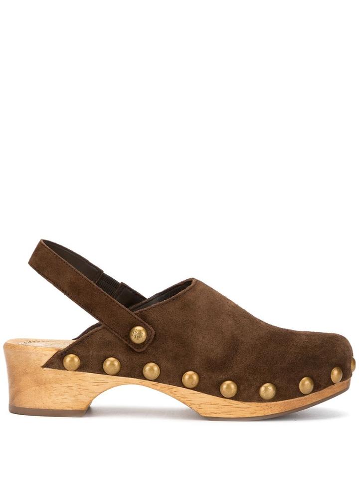 Tory Burch Blythe Studded Clogs - Brown
