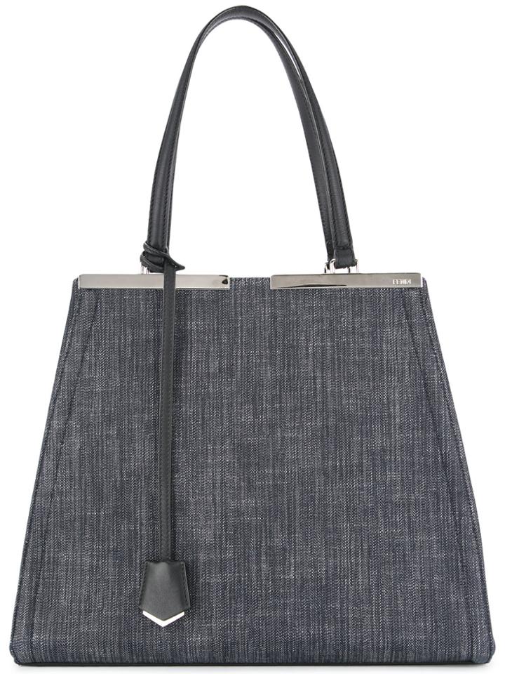 Fendi Vintage 2 Jour Tote Bag - Blue