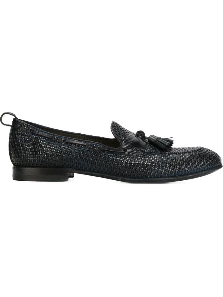 Silvano Sassetti Tassel Loafers, Men's, Size: 8.5, Blue, Leather/rubber
