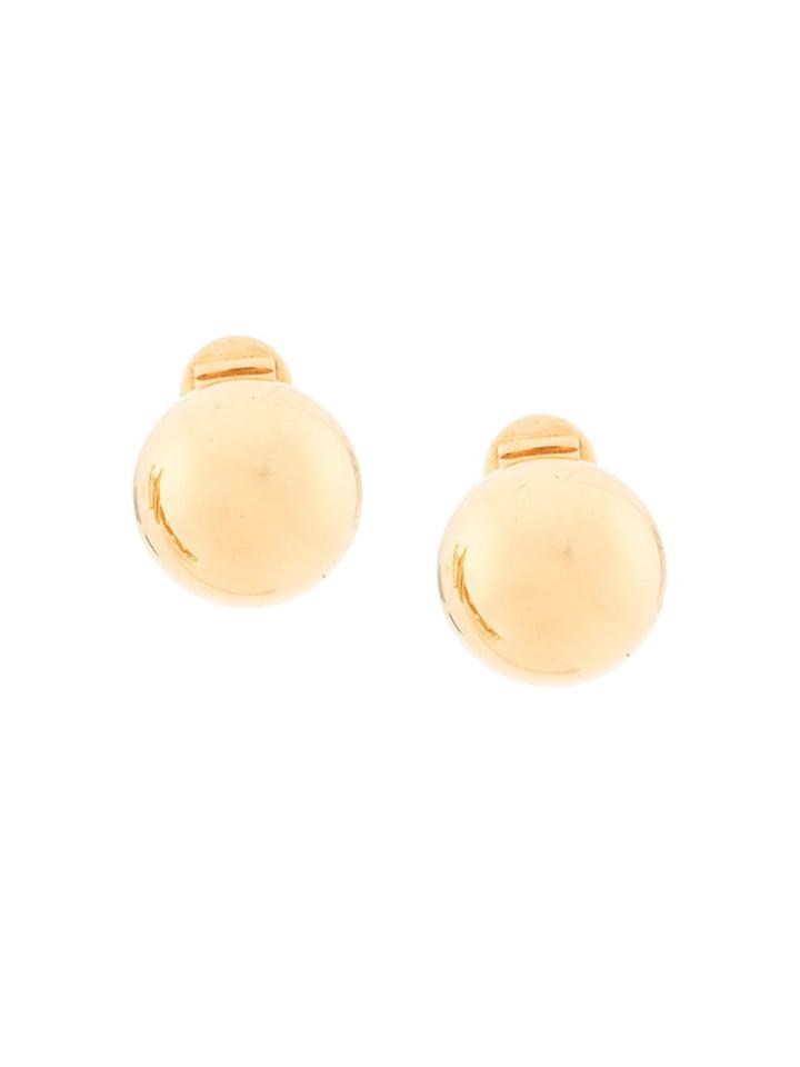 Monet Vintage 1980's Sphere Clip-on Earrings - Gold
