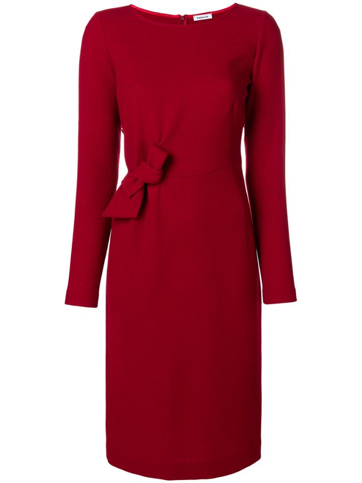 P.a.r.o.s.h. Long-sleeve Bow Midi Dress - Red