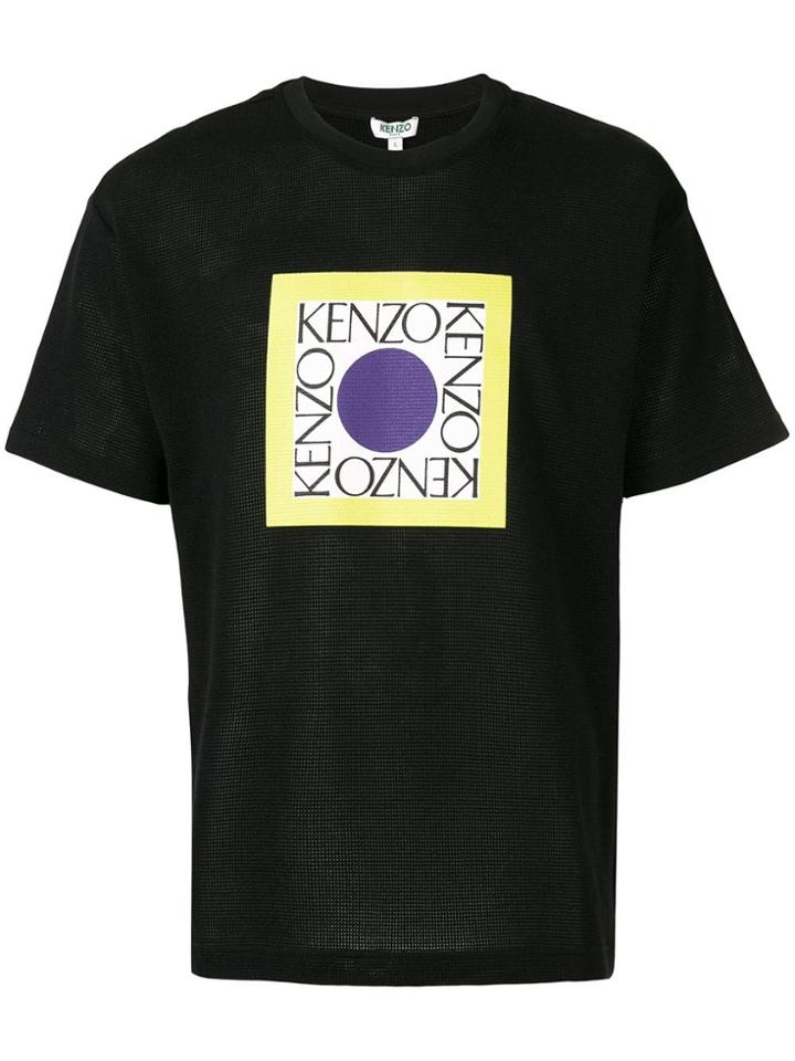 Kenzo Logo Square Print T-shirt - Black