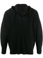 Homme Plissé Issey Miyake Pleated Long-sleeved Hoodie - Black