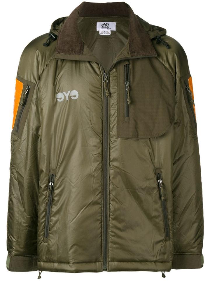 Junya Watanabe Man Reflective Panel Hooded Jacket - Green