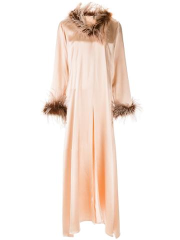 Alison Brett Feather-trimmed Robe Dress - Pink