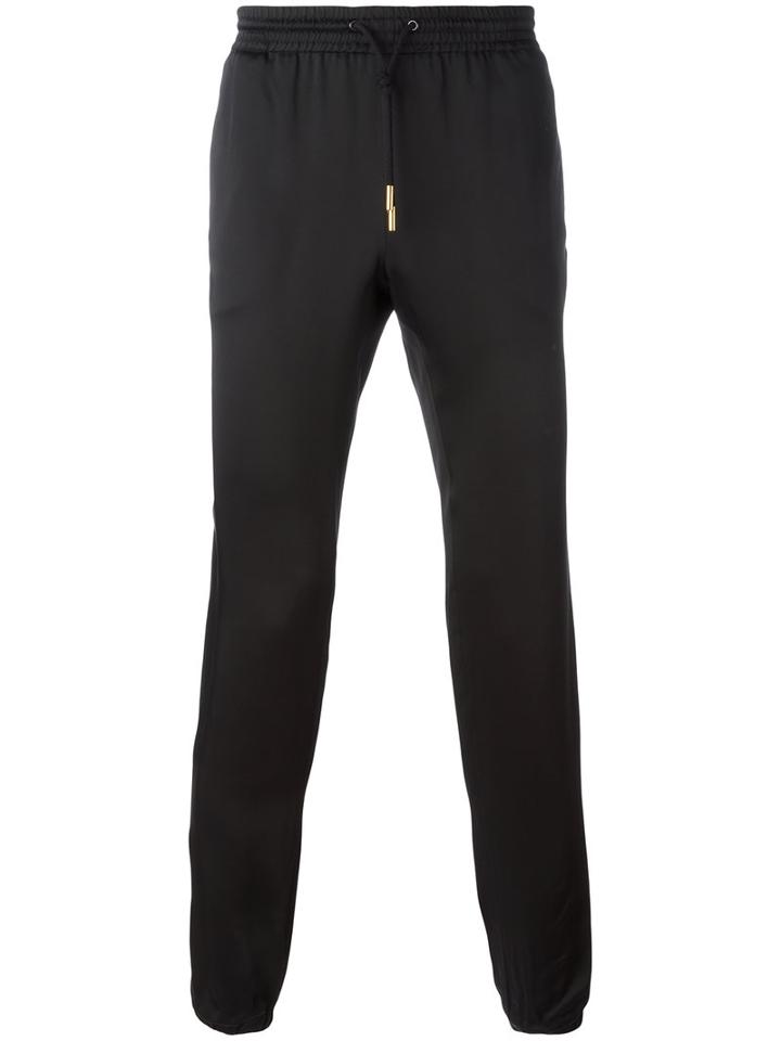 Saint Laurent Slim Fit Track Pants, Men's, Size: 50, Black, Cotton/viscose