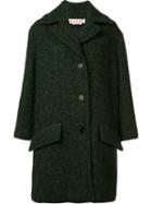 Marni Oversized Tweed Coat, Women's, Size: 40, Green, Cotton/polyamide/viscose/virgin Wool