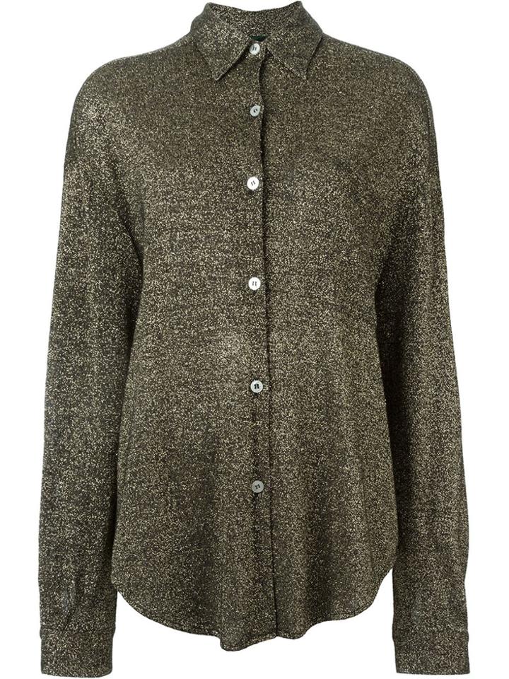 Jean Paul Gaultier Vintage Metallic Knit Shirt - Black