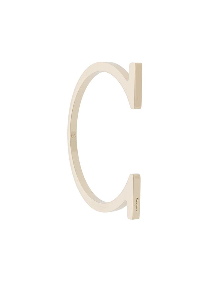 Salvatore Ferragamo Gancio Shaped Cuff - Metallic