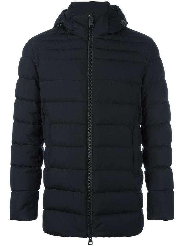 Herno Zip-up Jacket, Men's, Size: 54, Black, Feather Down/fluoropolymer/polyester