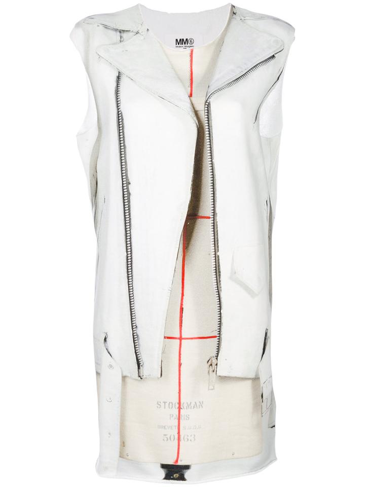 Mm6 Maison Margiela - Embroidered Dress - Women - Cotton - Xs, Nude/neutrals, Cotton