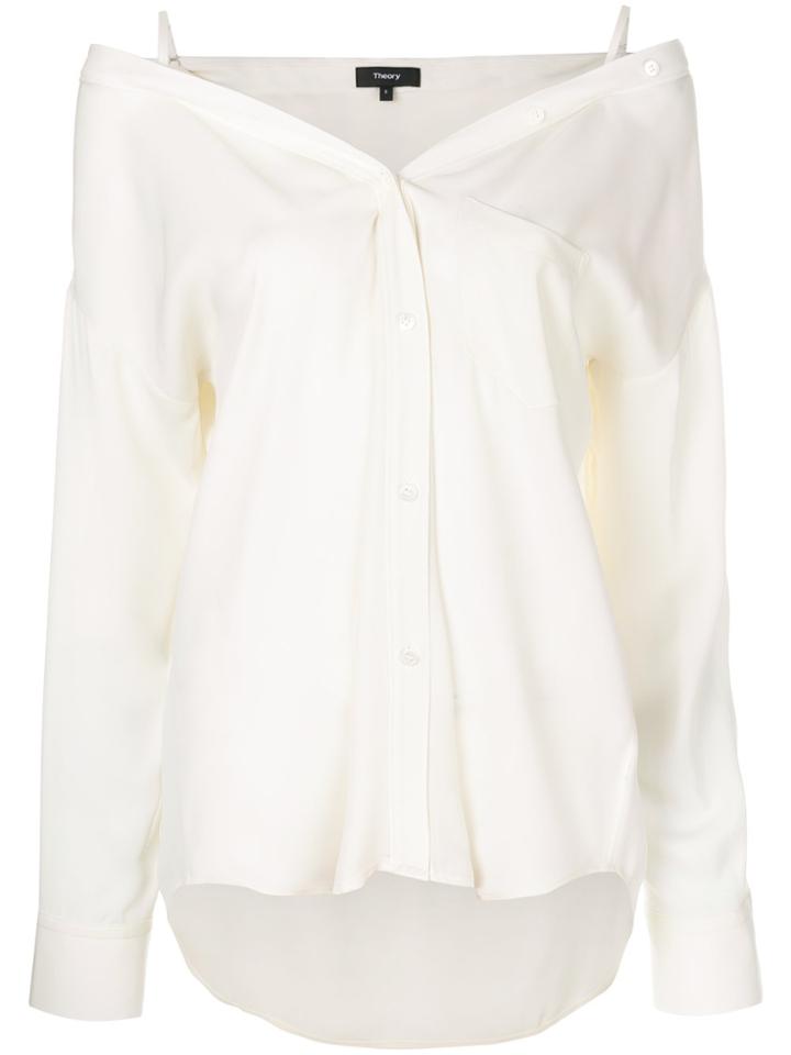 Theory Cold Shoulder Shirt - White