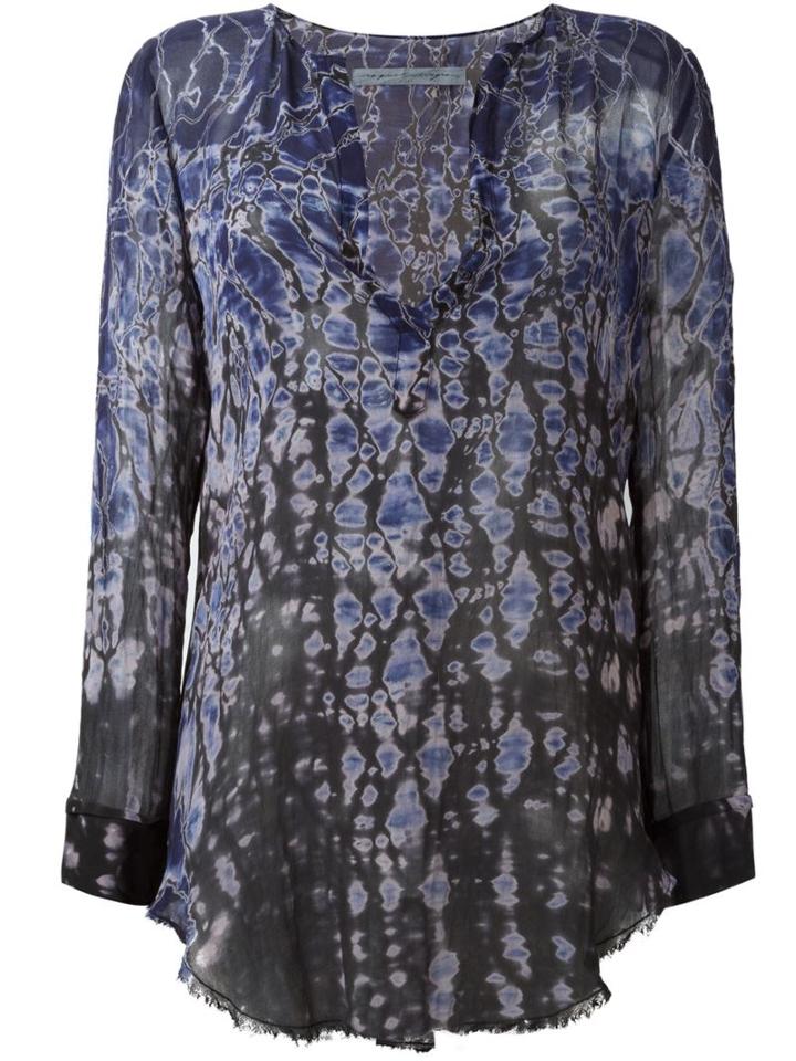 Raquel Allegra Tie-dye Print Blouse, Women's, Size: I, Blue, Silk