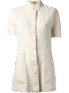 Hermès Vintage Mandarin Collar Shirt, Women's, Size: 38, Nude/neutrals