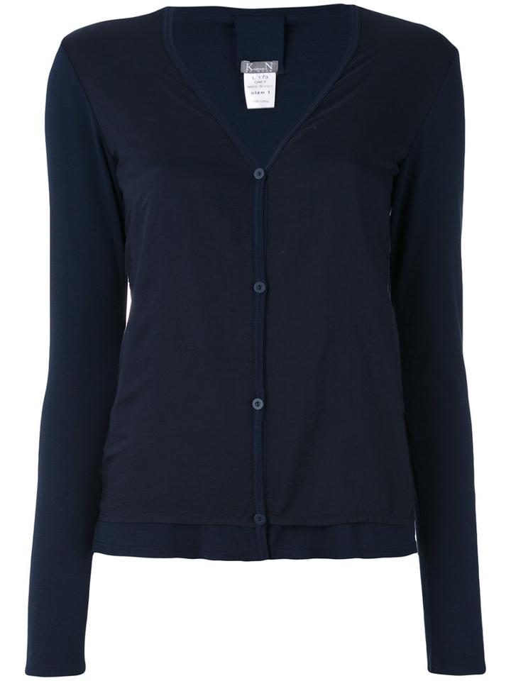 Kristensen Du Nord - V-neck Knitted Cardigan - Women - Cotton - 1, Blue, Cotton