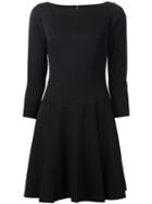 Carolina Herrera Flared Dress, Women's, Size: 8, Black, Silk/virgin Wool