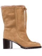 Jimmy Choo Buffy 65mm Shearling Boots - Neutrals