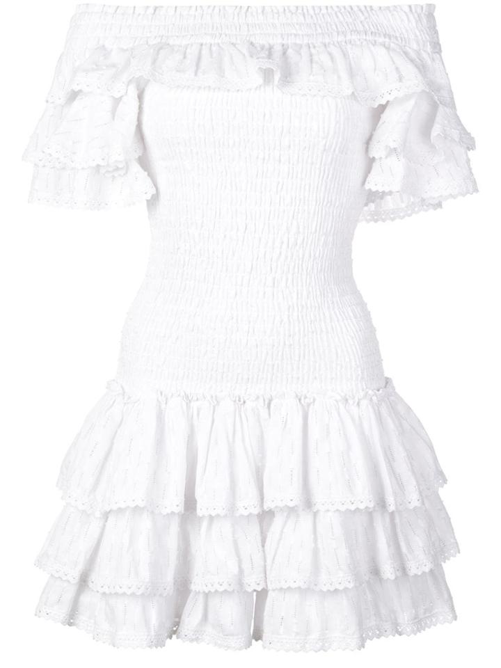 Misa Los Angeles Lourdes Ruffled Playsuit - White