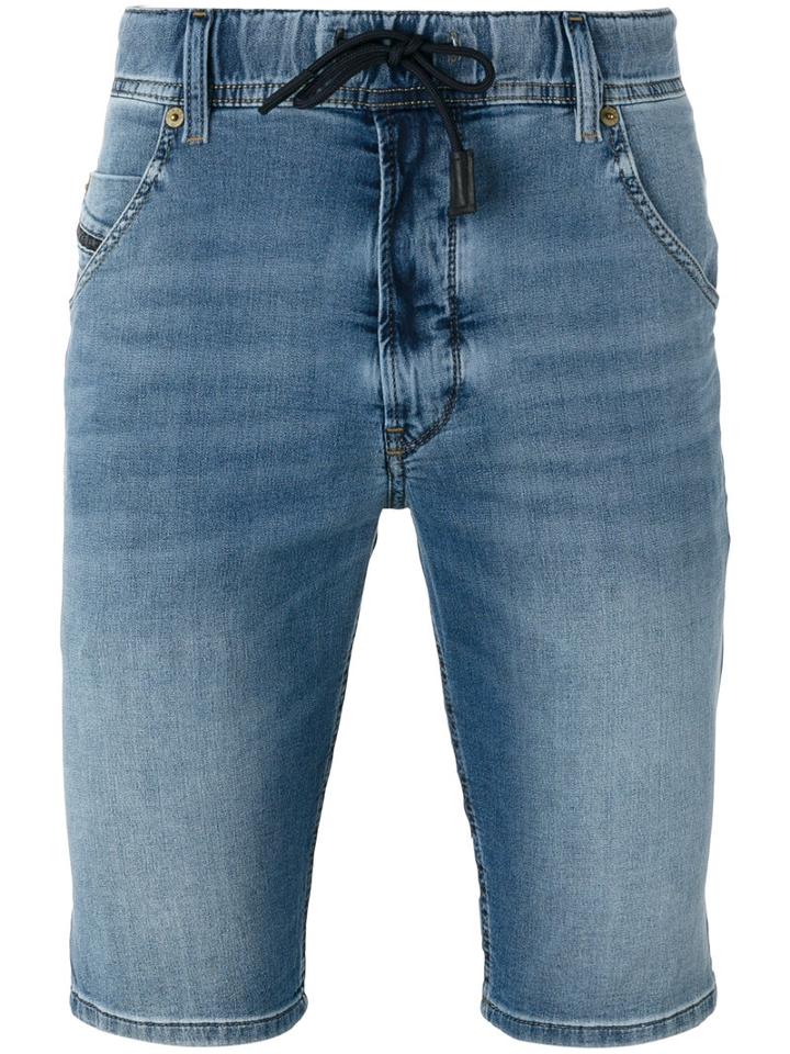Diesel Stonewashed Denim Shorts, Men's, Size: 28, Blue, Cotton/polyester/spandex/elastane