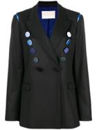 Marco De Vincenzo Embellished Double-breasted Blazer - Black