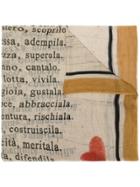Faliero Sarti Slogan Embroidered Scarf - Brown