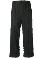 Julien David Textured Cropped Trousers - Grey