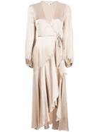 Shona Joy Frill Wrap Dress - Gold