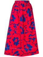 Marni Flower Print Midi Skirt - Red