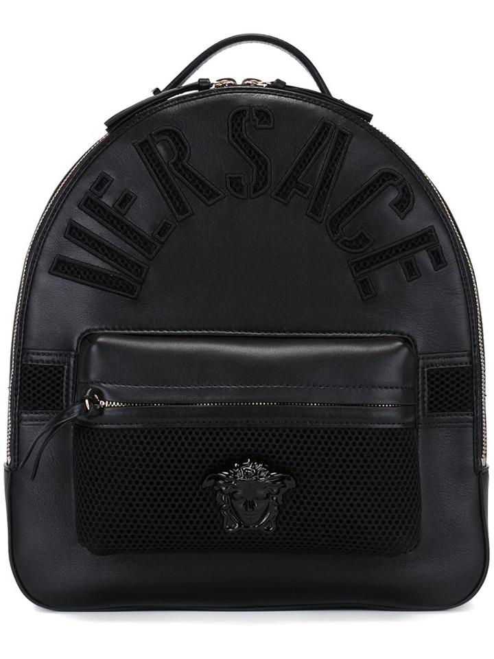 Versace Embossed Logo Backpack