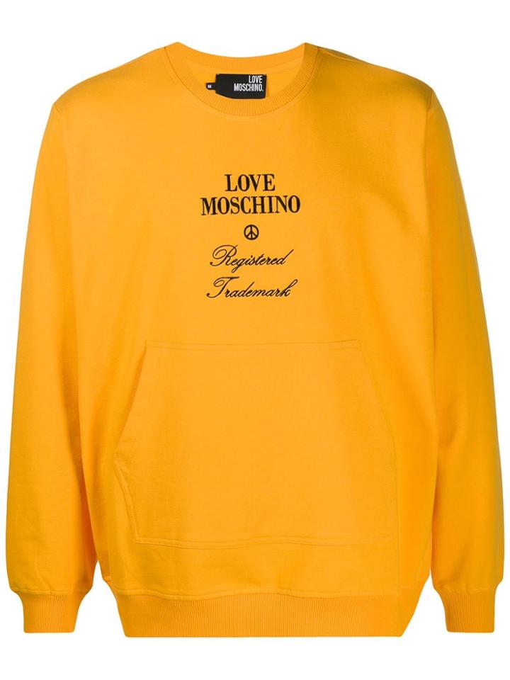 Love Moschino Embroidered Logo Sweatshirt - Orange