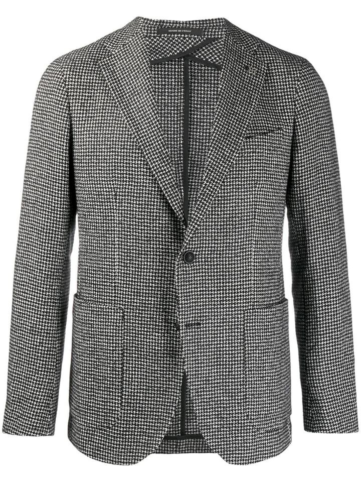 Tagliatore Slim-fit Houndstooth Blazer - Black